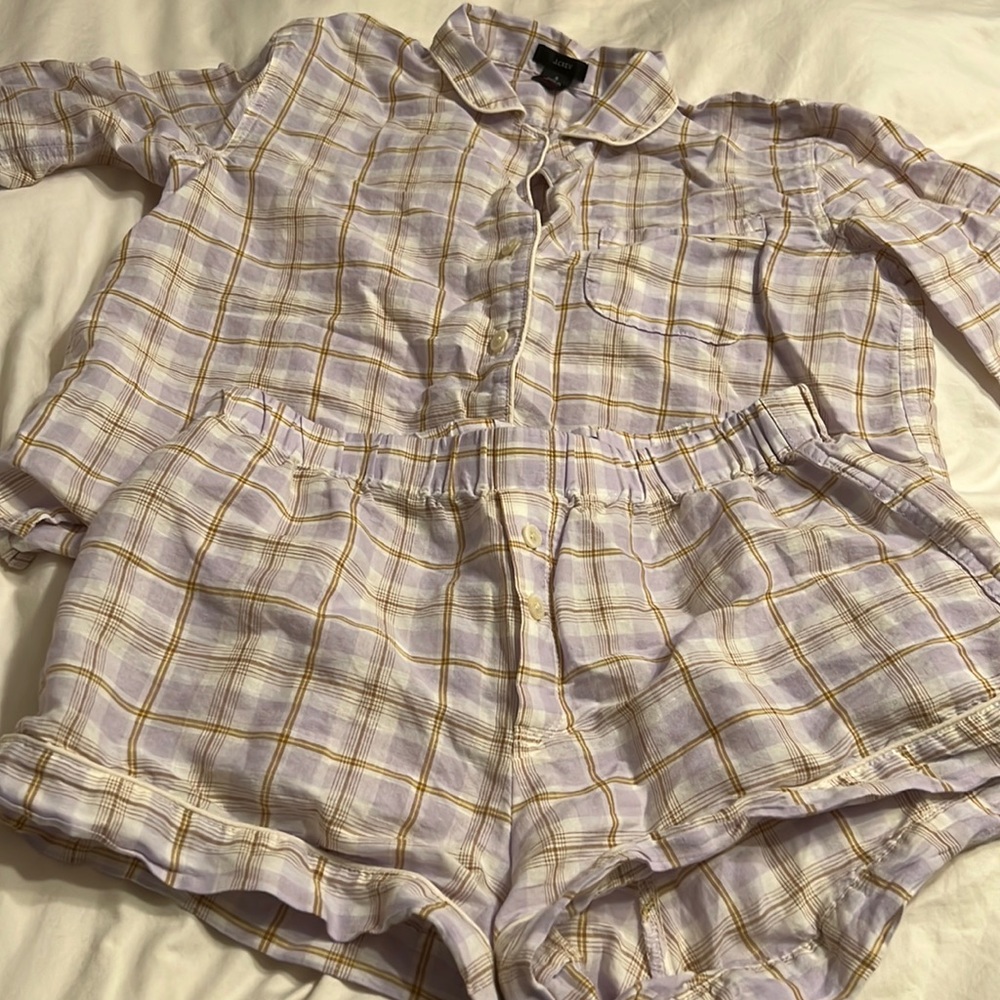JCREW cotton linen pajama set